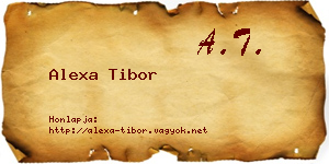 Alexa Tibor névjegykártya
